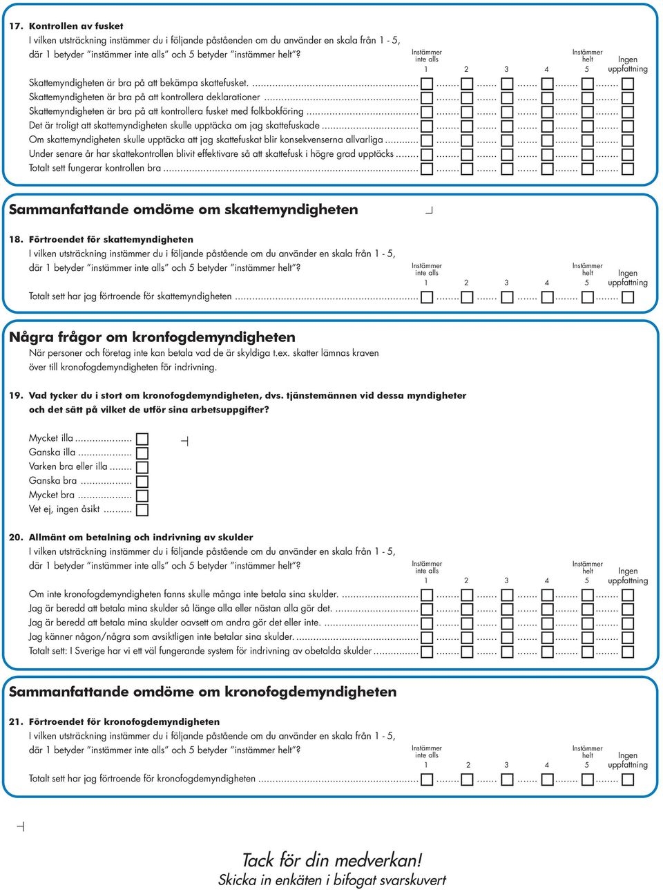 ................. Det är troligt att skattemyndigheten skulle upptäcka om jag skattefuskade.................. Om skattemyndigheten skulle upptäcka att jag skattefuskat blir konsekvenserna allvarliga.