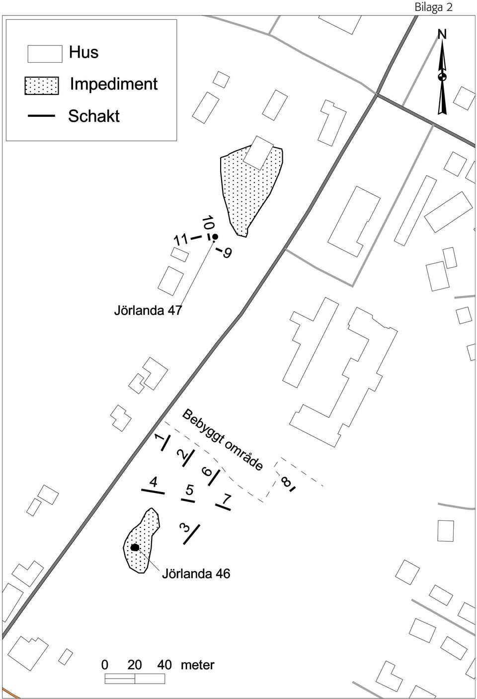 Bebyggt område 1 2 4 5 7 8 6