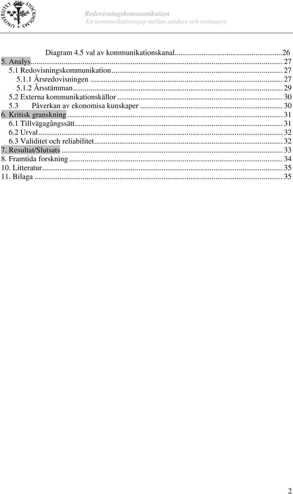 .. 30 6. Kritisk granskning... 31 6.1 Tillvägagångssätt... 31 6.2 Urval... 32 6.