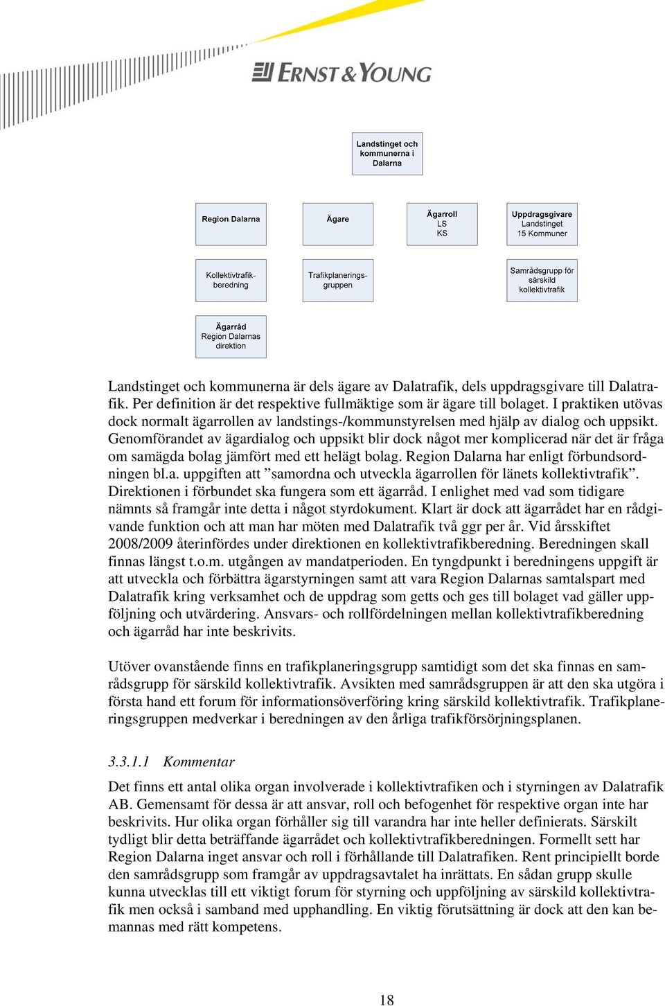 Genomförandet av ägardialog och uppsikt blir dock något mer komplicerad när det är fråga om samägda bolag jämfört med ett helägt bolag. Region Dalarna har enligt förbundsordningen bl.a. uppgiften att samordna och utveckla ägarrollen för länets kollektivtrafik.