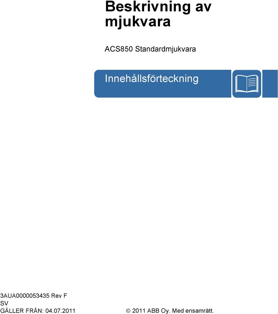 Innehållsförteckning 3AUA0000053435
