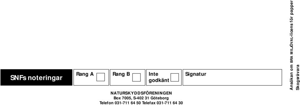 Göteborg Signatur Ansökan om BRA
