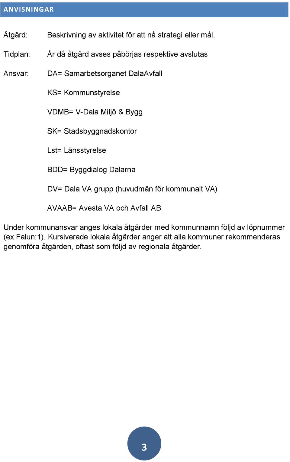 Stadsbyggnadskontor Lst= Länsstyrelse BDD= Byggdialog Dalarna DV= Dala VA grupp (huvudmän för kommunalt VA) AVAAB= Avesta VA och Avfall AB Under