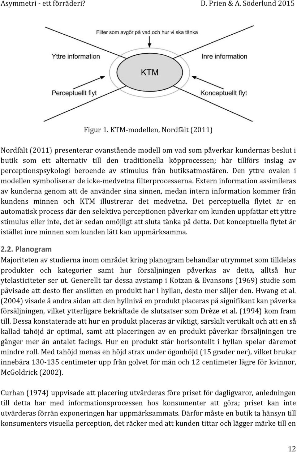 av perceptionspsykologi beroende av stimulus från butiksatmosfären. Den yttre ovalen i modellen symboliserar de icke-medvetna filterprocesserna.