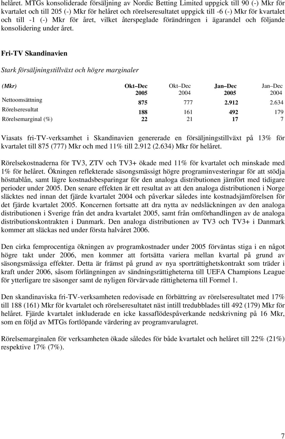 (-) Mkr för året, vilket återspeglade förändringen i ägarandel och följande konsolidering under året.