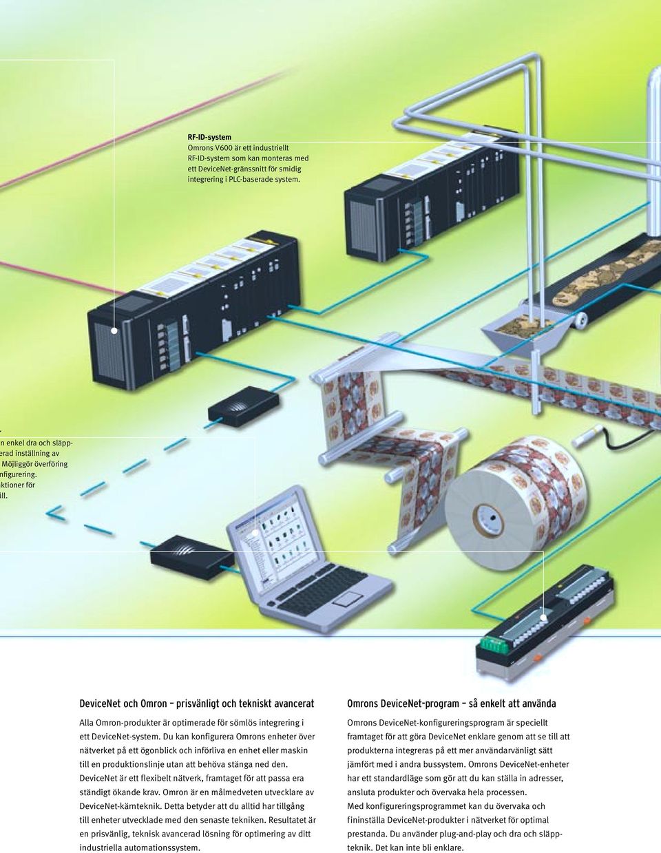 DeviceNet och Omron prisvänligt och tekniskt avancerat Alla Omron-produkter är optimerade för sömlös integrering i ett DeviceNet-system.