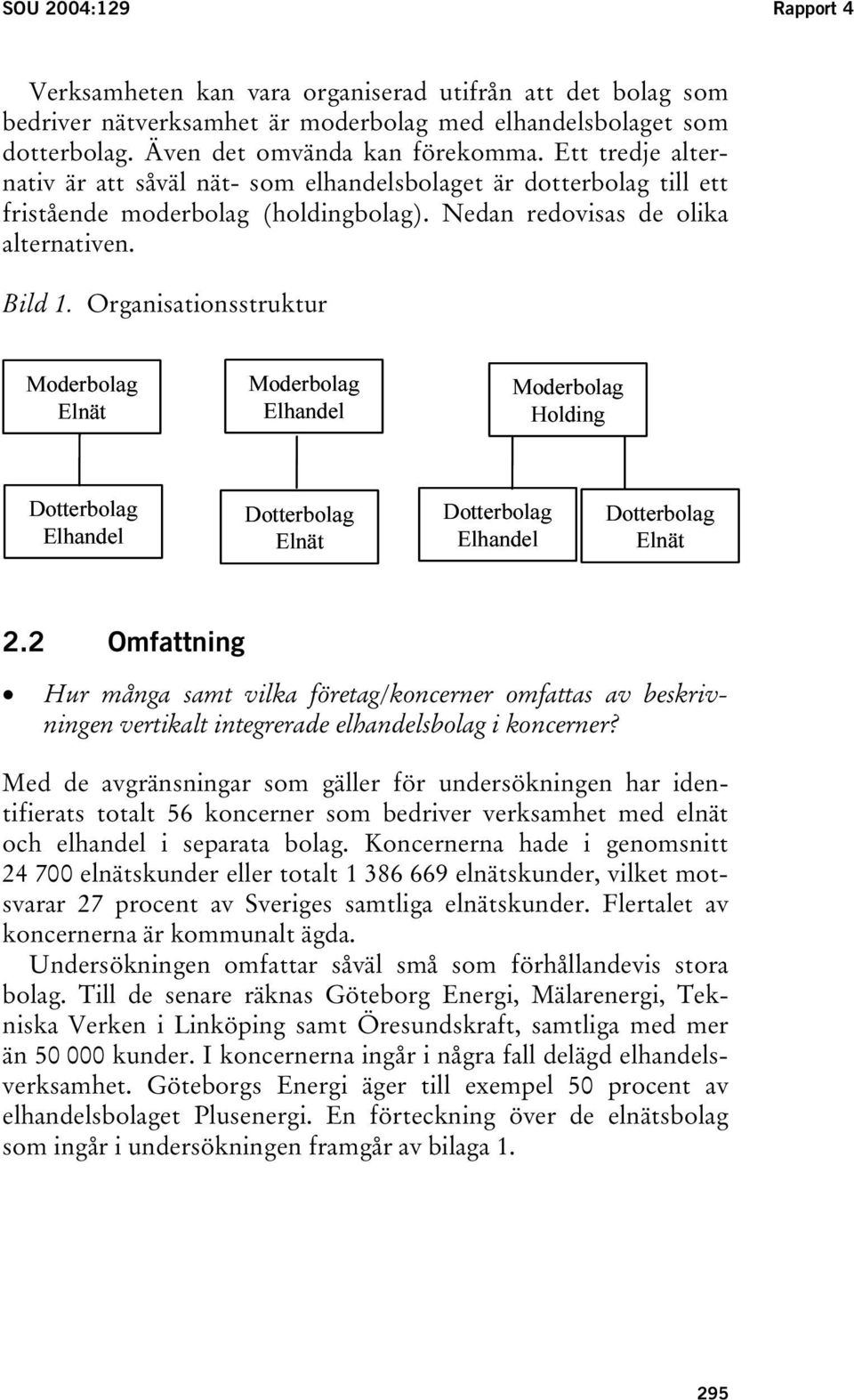 Organisationsstruktur Moderbolag Elnät Moderbolag Elhandel Moderbolag Holding Dotterbolag Elhandel Dotterbolag Elnät Dotterbolag Elhandel Dotterbolag Elnät 2.