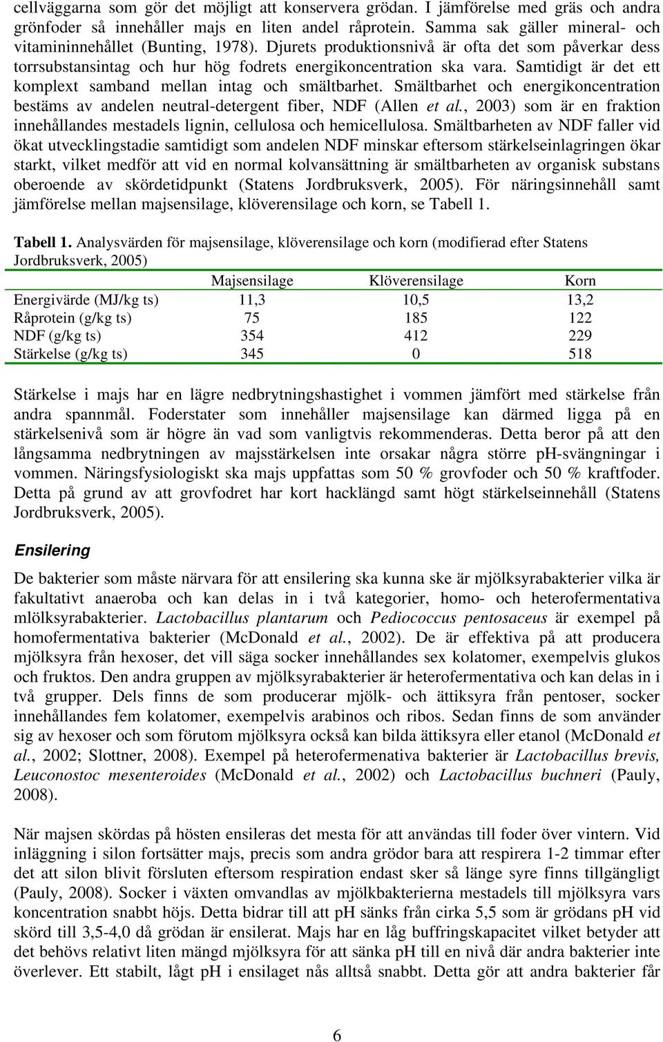 Samtidigt är det ett komplext samband mellan intag och smältbarhet. Smältbarhet och energikoncentration bestäms av andelen neutral-detergent fiber, NDF (Allen et al.