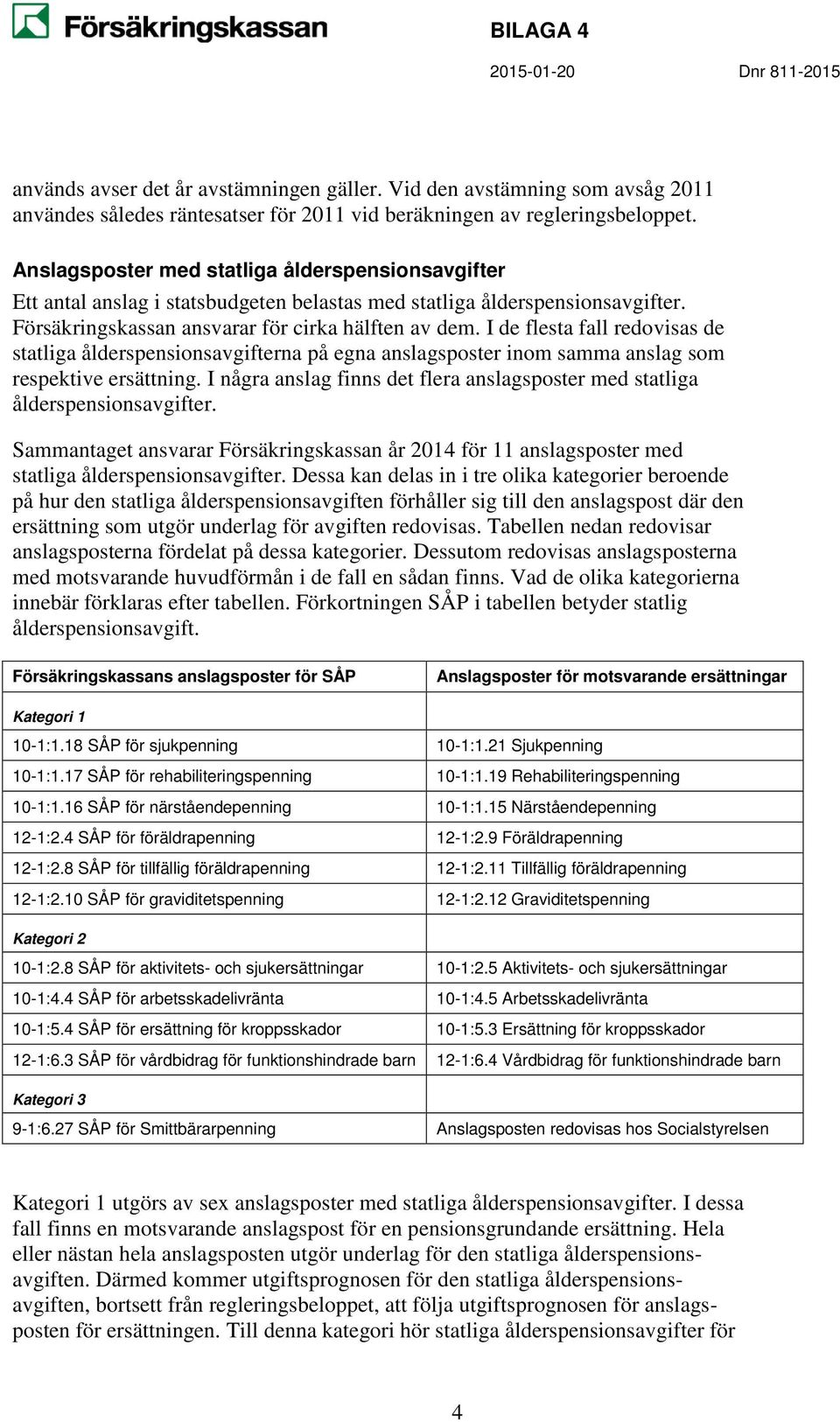 I de flesta fall redovisas de statliga ålderspensionsavgifterna på egna anslagsposter inom samma anslag som respektive ersättning.