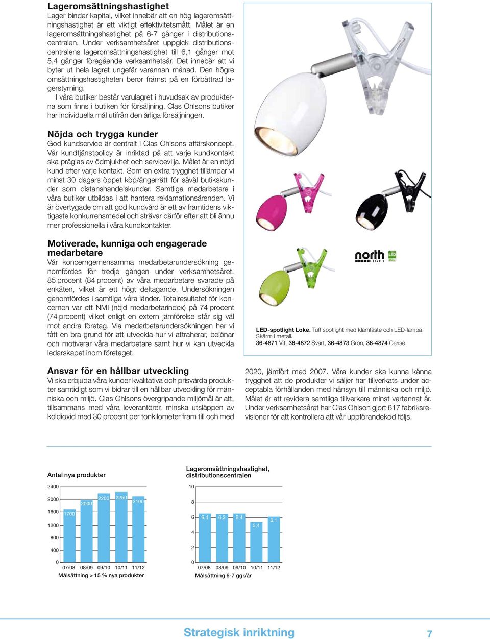 Under verksamhetsåret uppgick distributionscentralens lageromsättningshastighet till 6,1 gånger mot 5,4 gånger föregående verksamhetsår. Det innebär att vi byter ut hela lagret ungefär varannan månad.