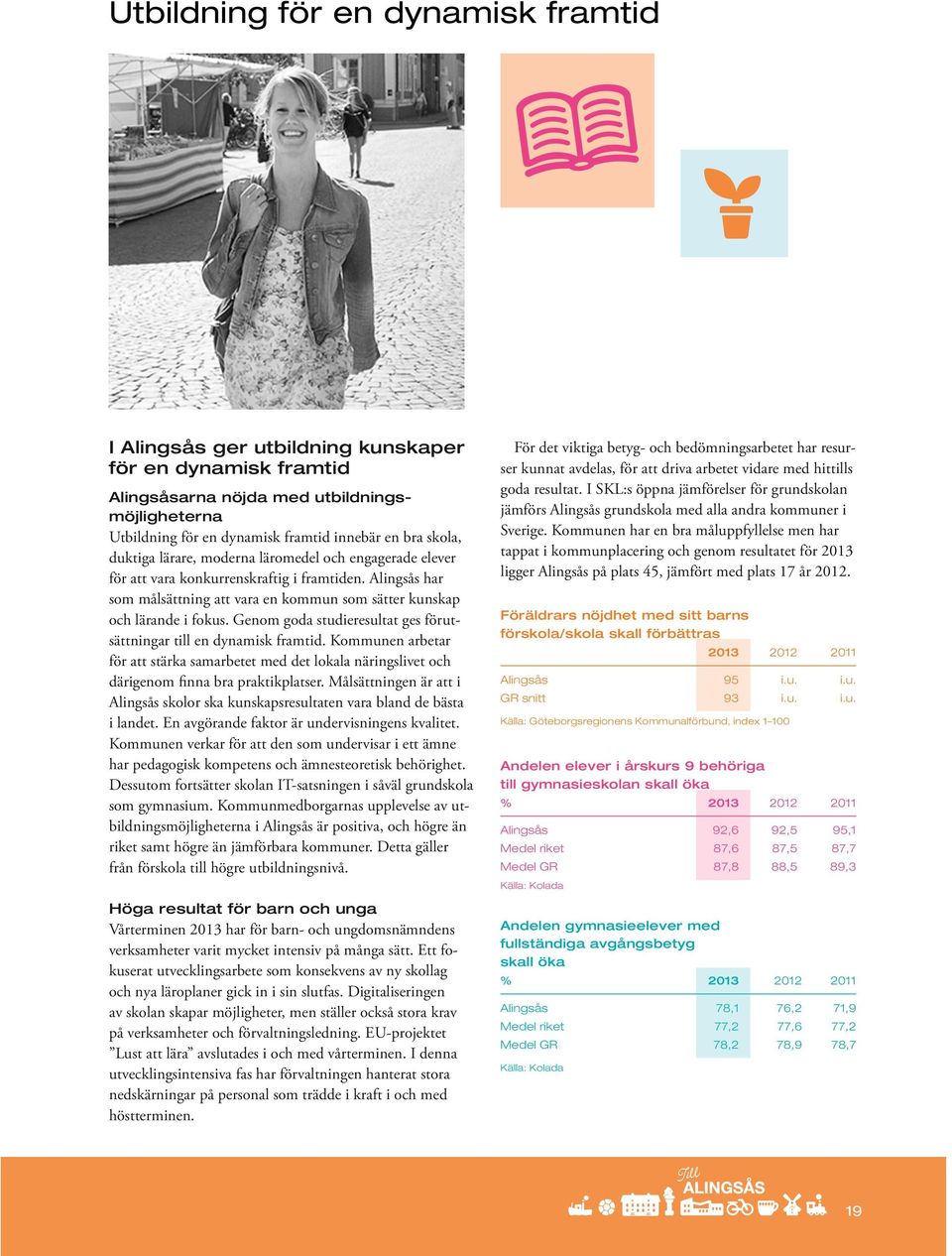 Genom goda studieresultat ges förutsättningar till en dynamisk framtid. Kommunen arbetar för att stärka samarbetet med det lokala näringslivet och därigenom finna bra praktikplatser.