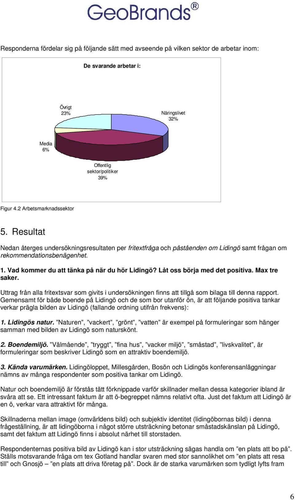 Vad kommer du att tänka på när du hör Lidingö? Låt oss börja med det positiva. Max tre saker. Uttrag från alla fritextsvar som givits i undersökningen finns att tillgå som bilaga till denna rapport.