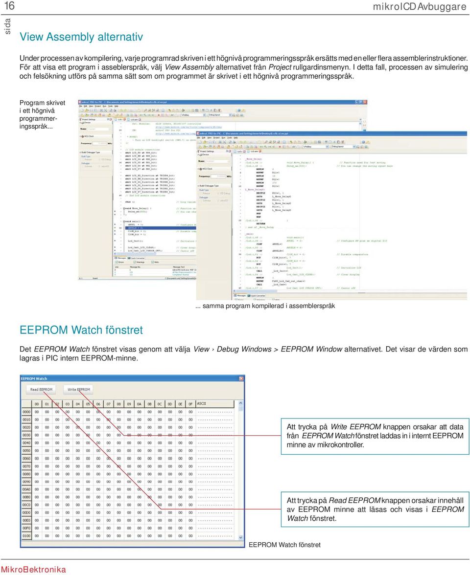 I detta fall, processen av simulering och felsökning utförs på samma sätt som om programmet är skrivet i ett högnivå programmeringsspråk. Program skrivet i ett högnivå programmeringsspråk.