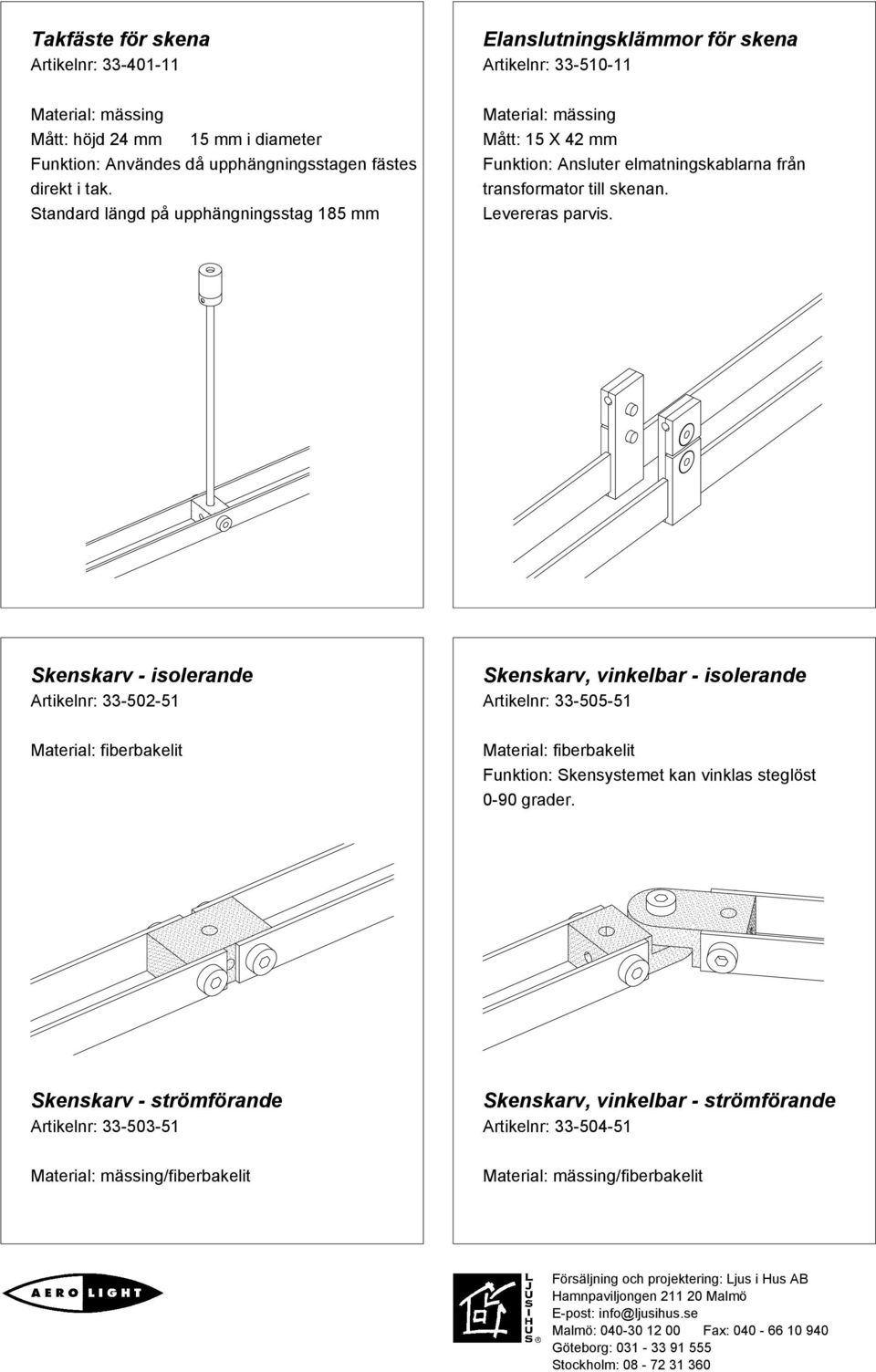 Standard längd på upphängningsstag 185 mm Material: mässing Mått: 15 X 42 mm Funktion: Ansluter elmatningskablarna från transformator till skenan. Levereras parvis.