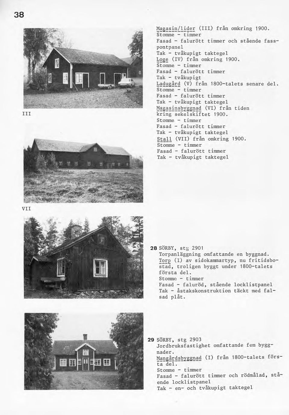 ~11 (VII) från omkring 1900. VII 28 SÖRBY, stg 2901 Torpanläggning omfattande en byggnad.