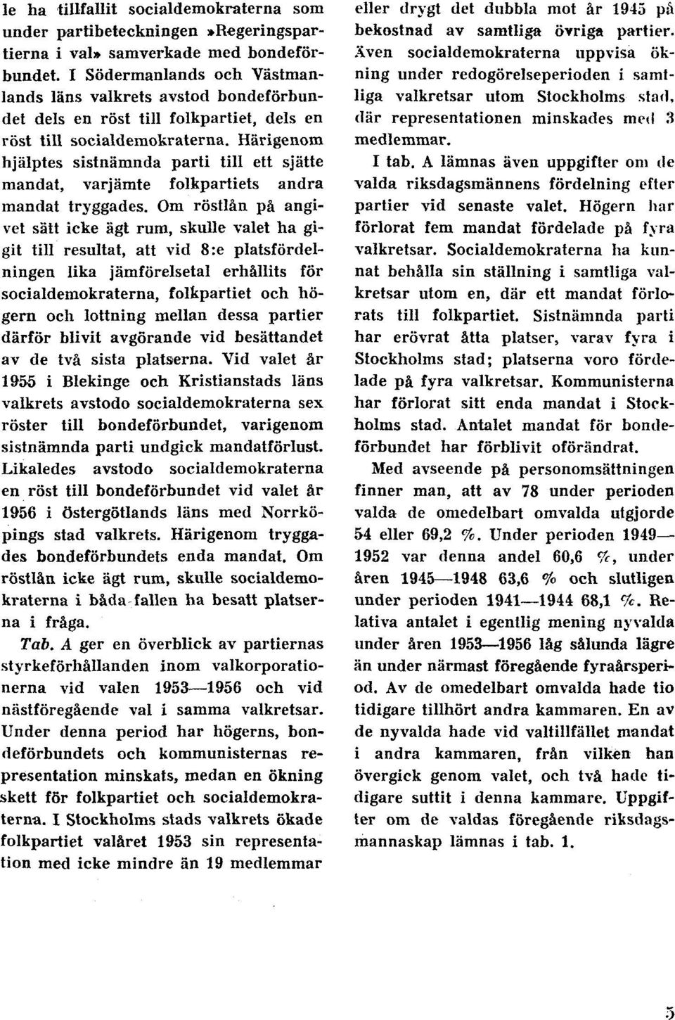 Härigenom hjälptes sistnämnda parti till ett sjätte mandat, varjämte folkpartiets andra mandat tryggades.