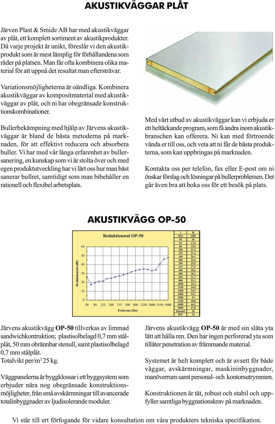 Variationsmöjligheterna är oändliga. Kombinera akustikväggar av kompositmaterial med akustikväggar av plåt, och ni har obegränsade konstruktionskombinationer.