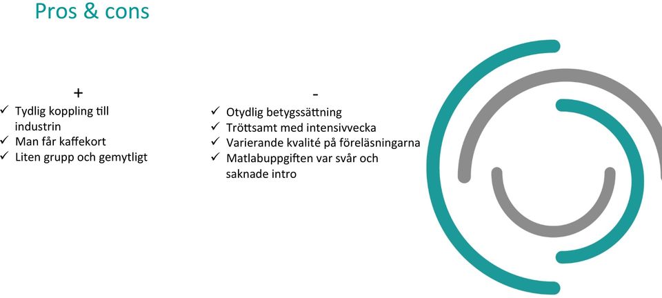 betygssähning ü TröHsamt med intensivvecka ü Varierande