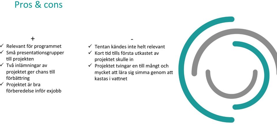 exjobb - ü Tentan kändes inte helt relevant ü Kort )d )lls första utkastet av projektet