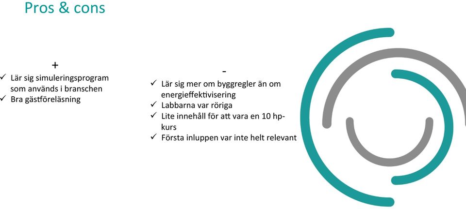 än om energieffek)visering ü Labbarna var röriga ü Lite