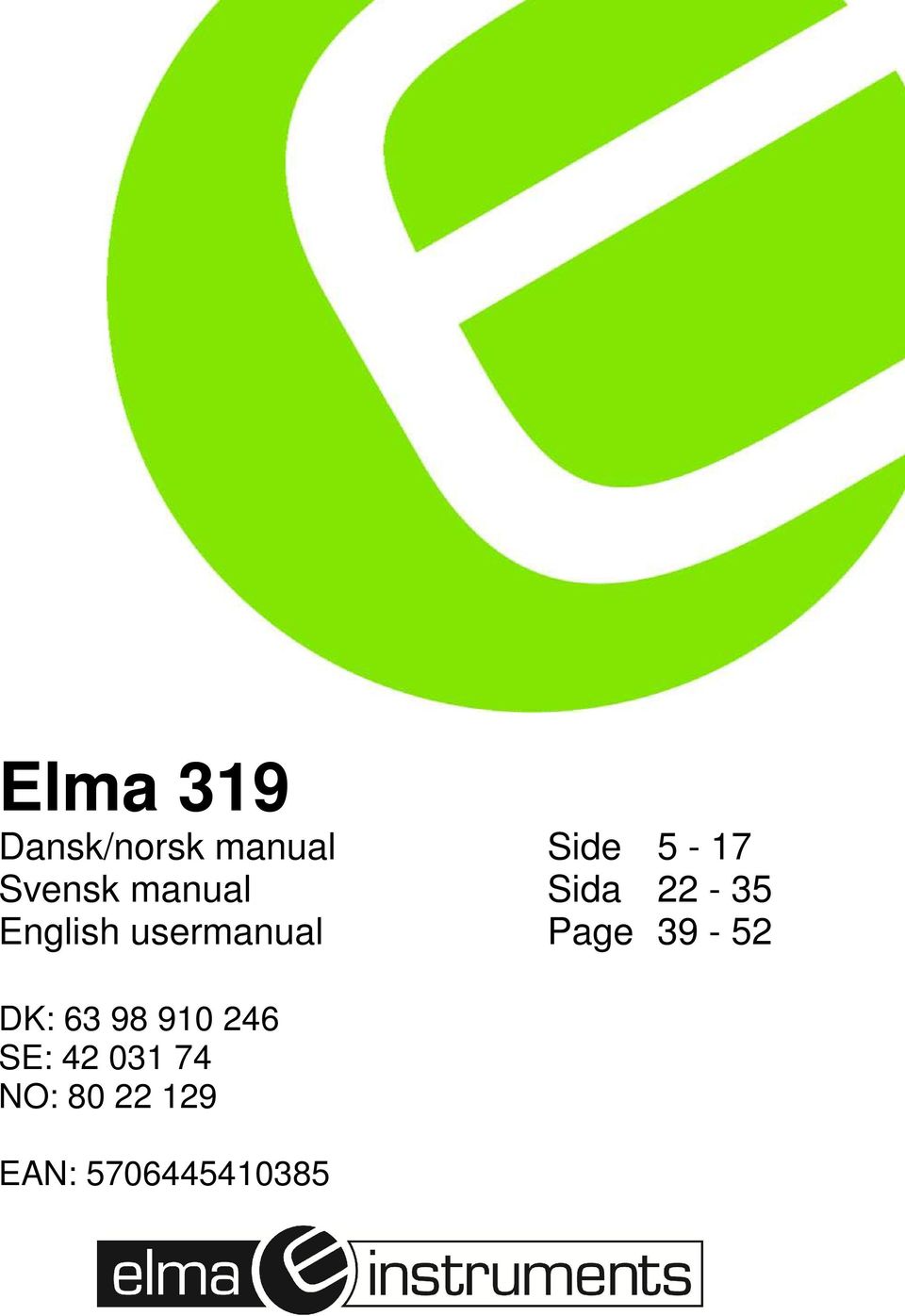 usermanual Page 39-52 DK: 63 98 910 246