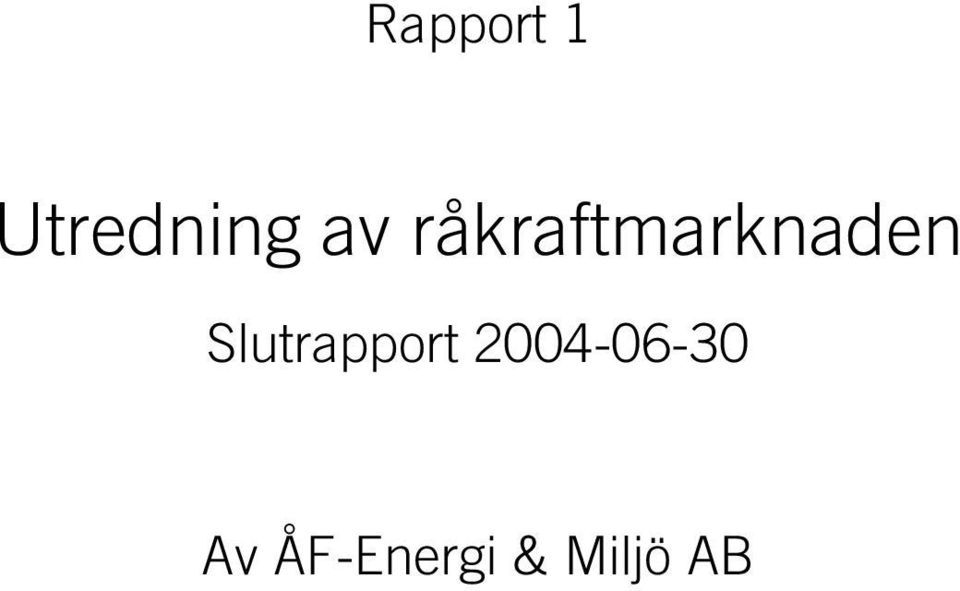 Slutrapport