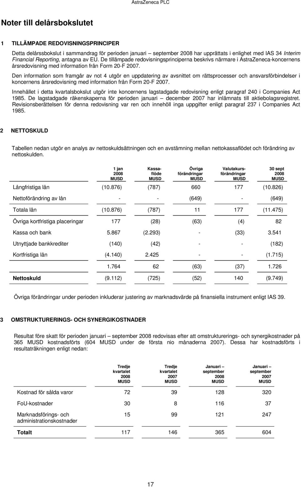 Den information som framgår av not 4 utgör en uppdatering av avsnittet om rättsprocesser och ansvarsförbindelser i koncernens årsredovisning med information från Form 20-F.