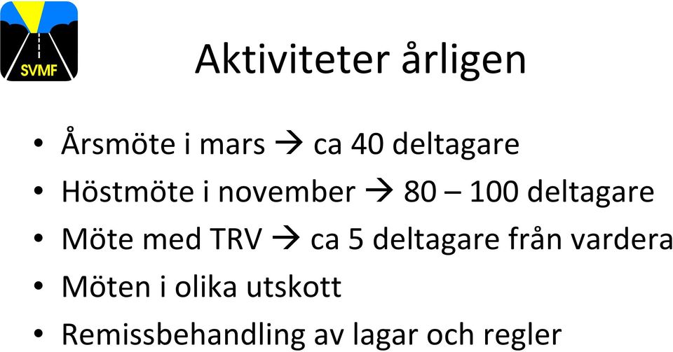 Möte med TRV ca 5 deltagare från vardera Möten