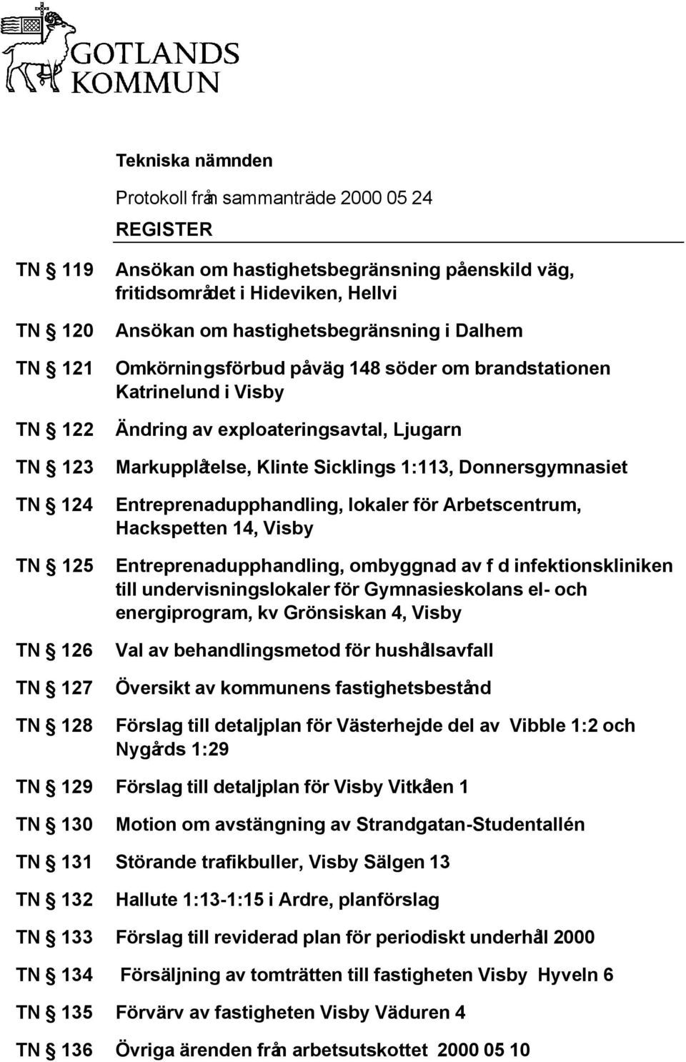 Sicklings 1:113, Donnersgymnasiet Entreprenadupphandling, lokaler för Arbetscentrum, Hackspetten 14, Visby Entreprenadupphandling, ombyggnad av f d infektionskliniken till undervisningslokaler för