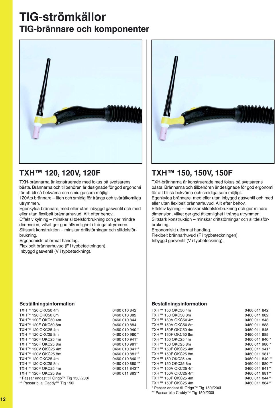 Egenkylda brännare, med eller utan inbyggd gasventil och med eller utan flexibelt brännarhuvud. Allt efter behov.