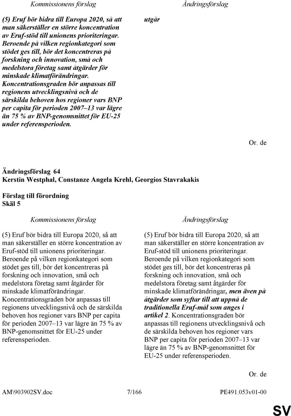 Koncentrationsgraden bör anpassas till regionens utvecklingsnivå och de särskilda behoven hos regioner vars BNP per capita för perioden 2007 13 var lägre än 75 % av BNP-genomsnittet för EU-25 under