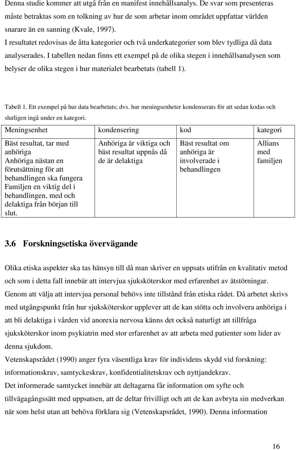 I resultatet redovisas de åtta kategorier och två underkategorier som blev tydliga då data analyserades.