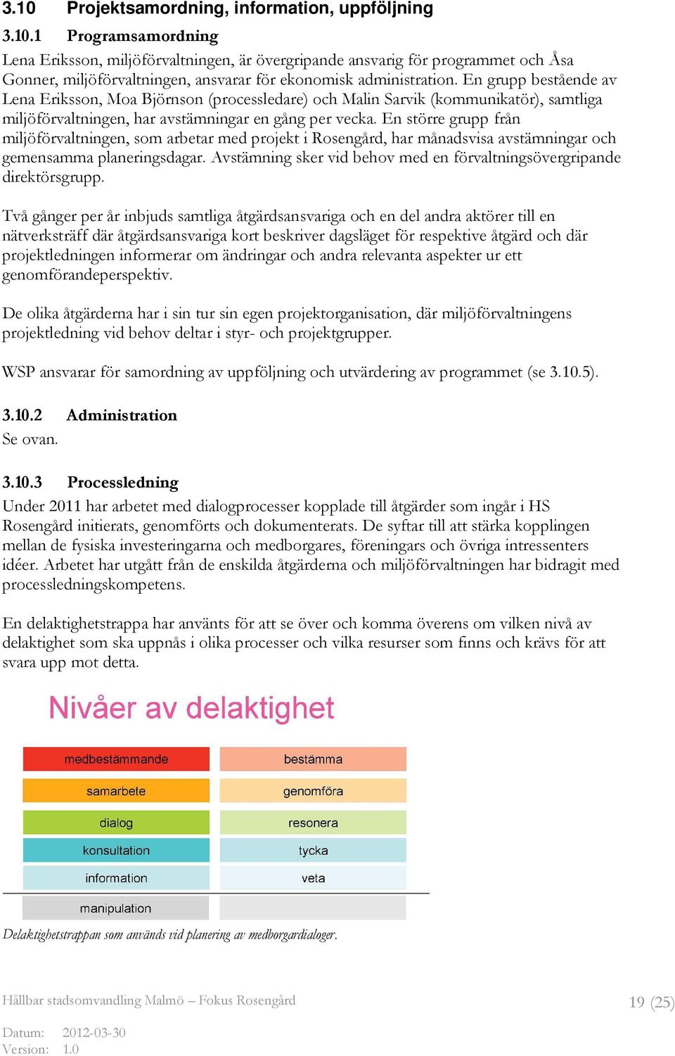 En större grupp från miljöförvaltningen, som arbetar med projekt i Rosengård, har månadsvisa avstämningar och gemensamma planeringsdagar.