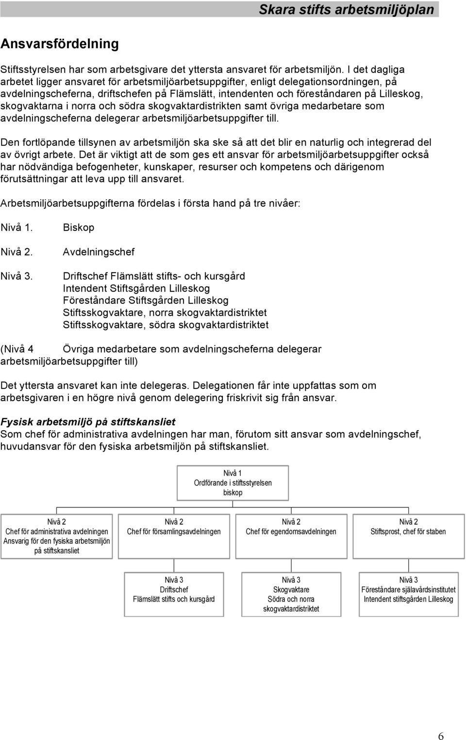 skogvaktarna i norra och södra skogvaktardistrikten samt övriga medarbetare som avdelningscheferna delegerar arbetsmiljöarbetsuppgifter till.