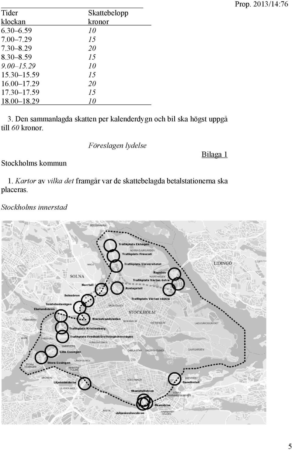 Den sammanlagda skatten per kalenderdygn och bil ska högst uppgå till 60 kronor.