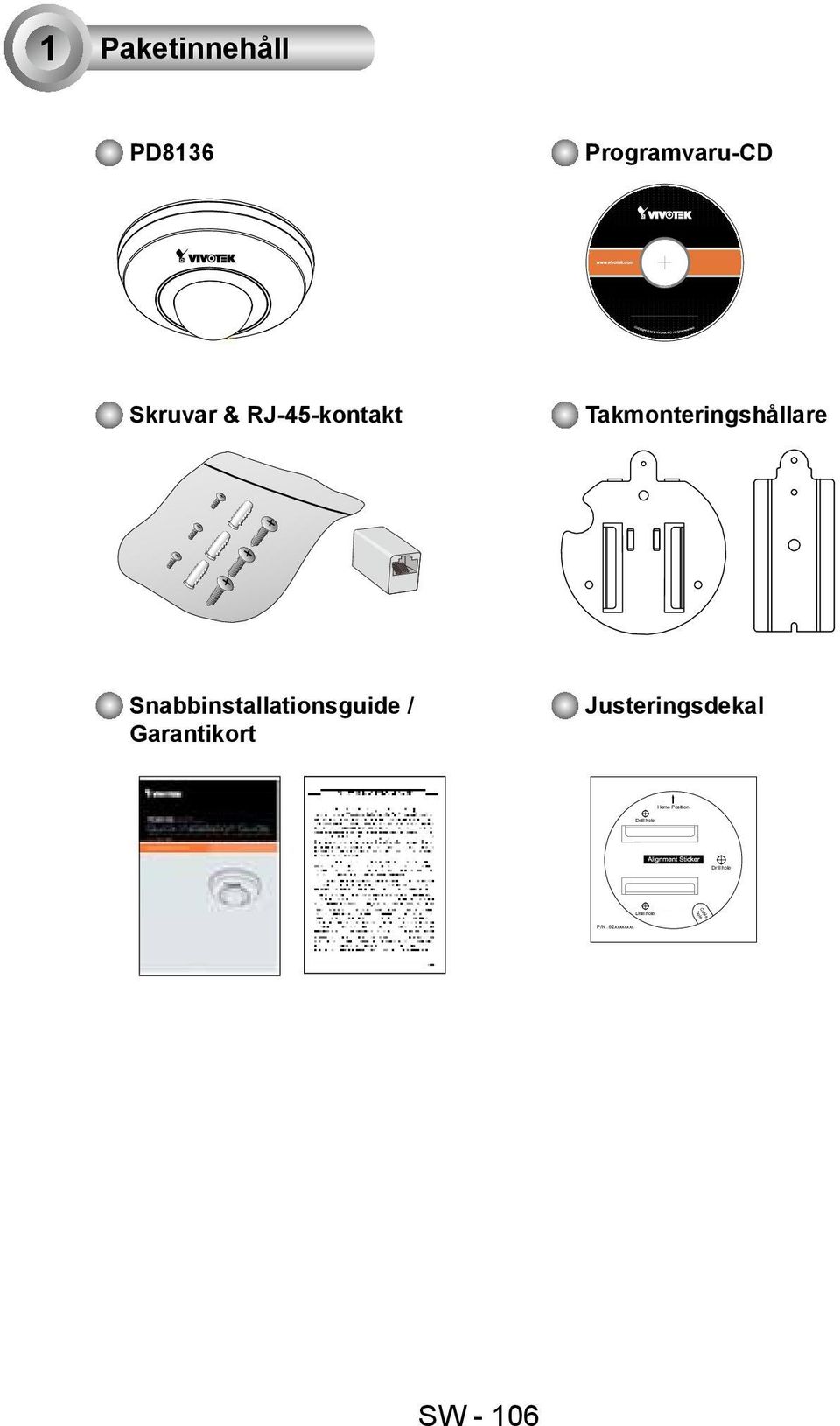 RJ-45-kontakt Takmonteringshållare