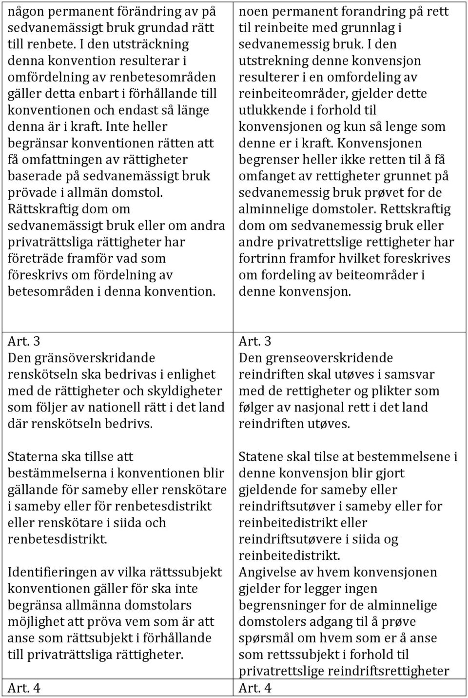 Inte heller begränsar konventionen rätten att få omfattningen av rättigheter baserade på sedvanemässigt bruk prövade i allmän domstol.