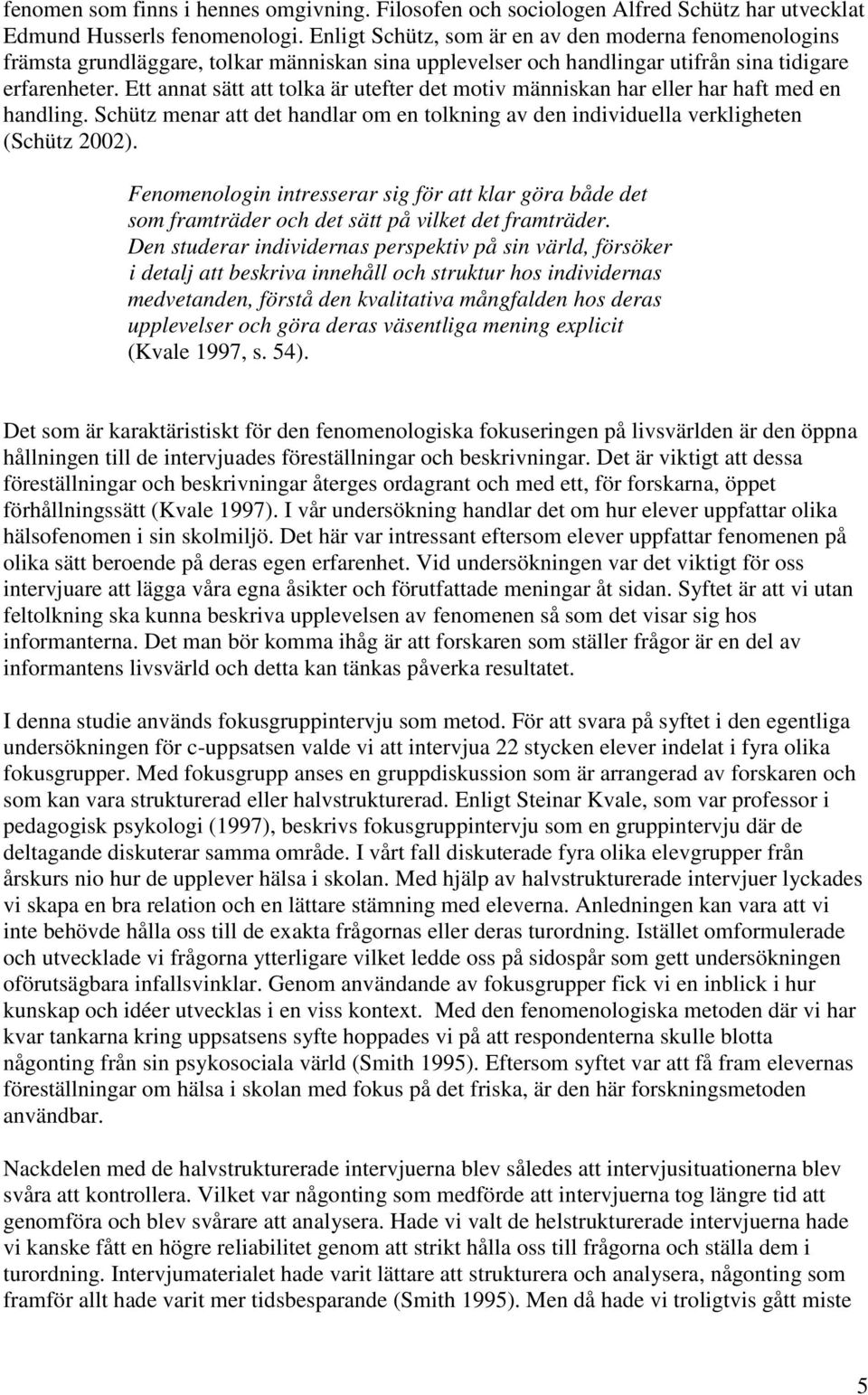 Ett annat sätt att tolka är utefter det motiv människan har eller har haft med en handling. Schütz menar att det handlar om en tolkning av den individuella verkligheten (Schütz 2002).