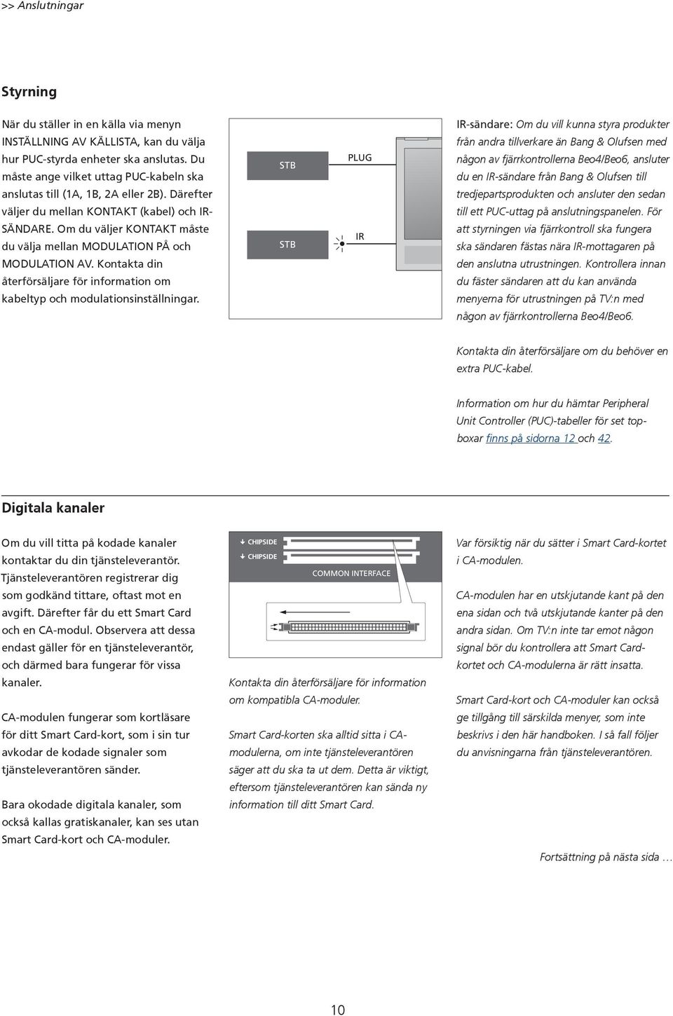 Om du väljer KONTAKT måste du välja mellan MODULATION PÅ och MODULATION AV. Kontakta din återförsäljare för information om kabeltyp och modulationsinställningar.