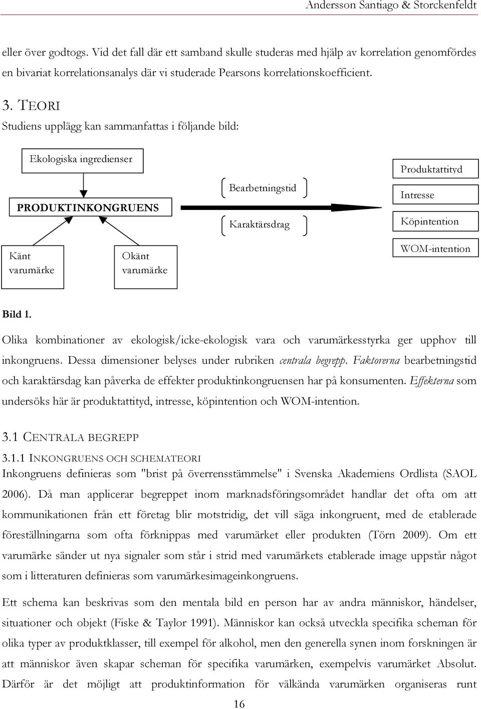 WOM-intention Bild 1. Olika kombinationer av ekologisk/icke-ekologisk vara och varumärkesstyrka ger upphov till inkongruens. Dessa dimensioner belyses under rubriken centrala begrepp.