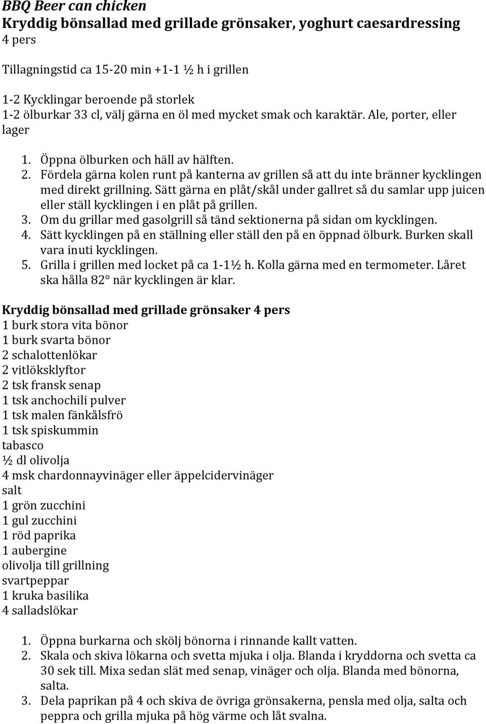 Fördela gärna kolen runt på kanterna av grillen så att du inte bränner kycklingen med direkt grillning.