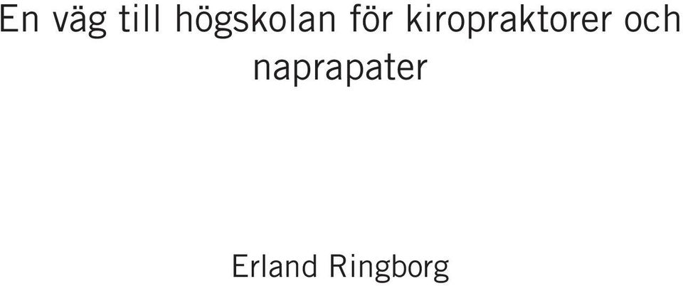 kiropraktorer och