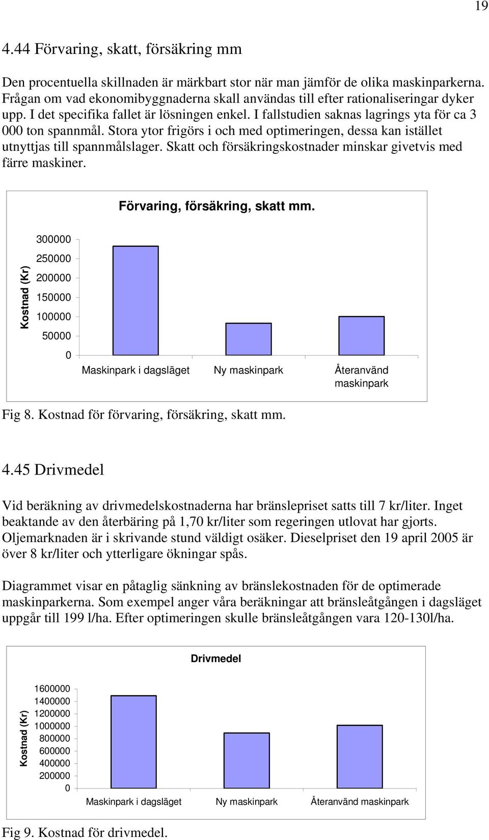 Stora ytor frigörs i och med optimeringen, dessa kan istället utnyttjas till spannmålslager. Skatt och försäkringskostnader minskar givetvis med färre maskiner. Förvaring, försäkring, skatt mm.