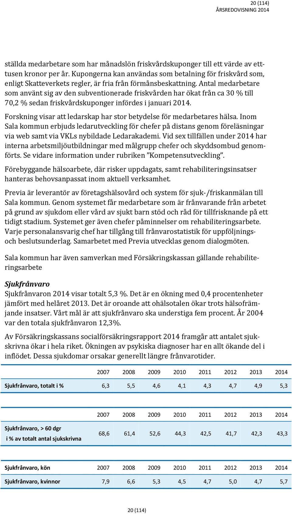 Antal medarbetare som använt sig av den subventionerade friskvården har ökat från ca 30 % till 70,2 % sedan friskvårdskuponger infördes i januari 2014.