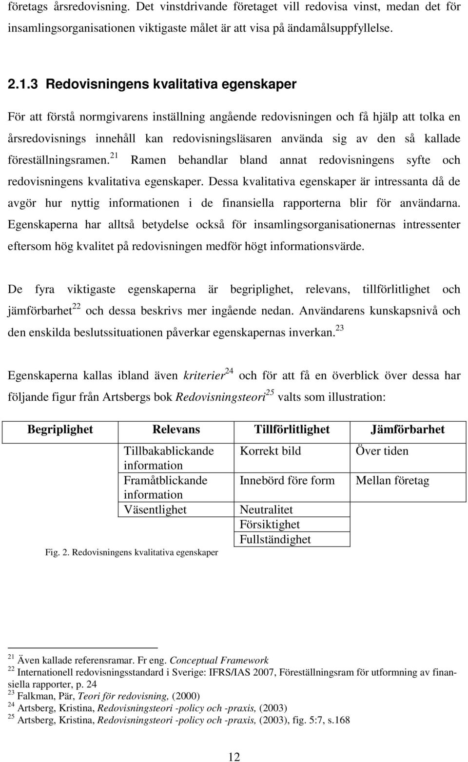 så kallade föreställningsramen. 2 Ramen behandlar bland annat redovisningens syfte och redovisningens kvalitativa egenskaper.