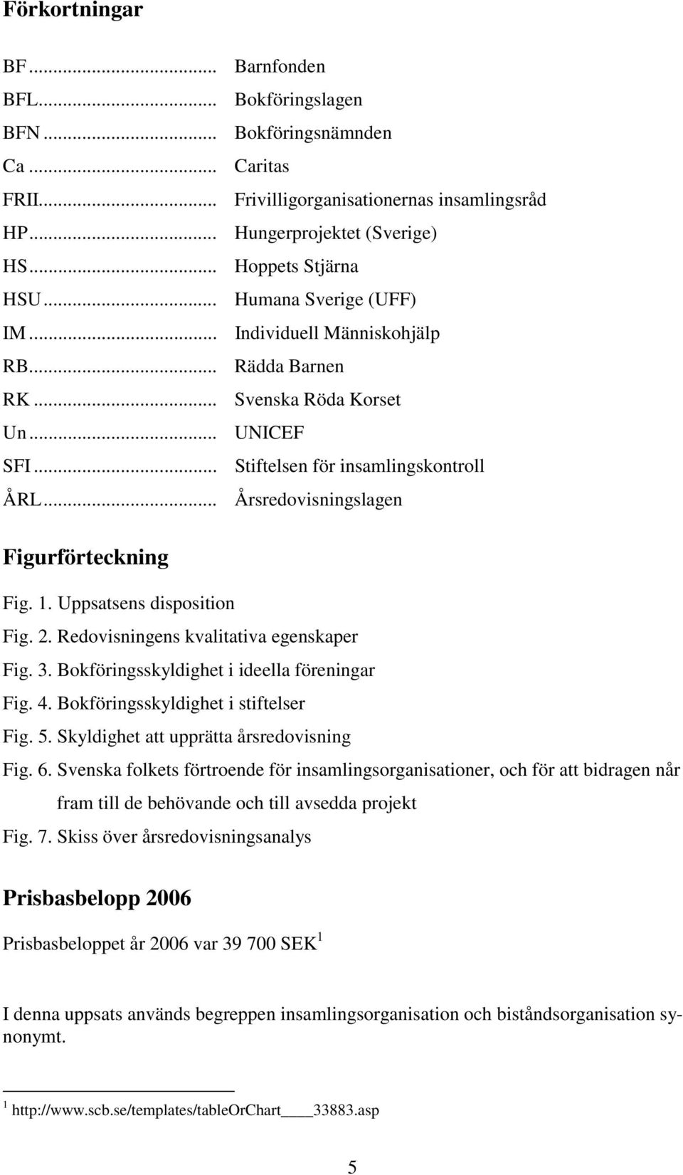 .. Årsredovisningslagen Figurförteckning Fig.. Uppsatsens disposition Fig. 2. Redovisningens kvalitativa egenskaper Fig. 3. Bokföringsskyldighet i ideella föreningar Fig. 4.