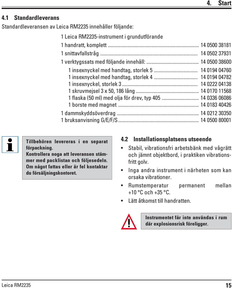 .. 14 0194 04782 1 insexnyckel, storlek 3... 14 0222 04138 1 skruvmejsel 3 x 50, 186 lång... 14 0170 11568 1 flaska (50 ml) med olja för drev, typ 405... 14 0336 06086 1 borste med magnet.