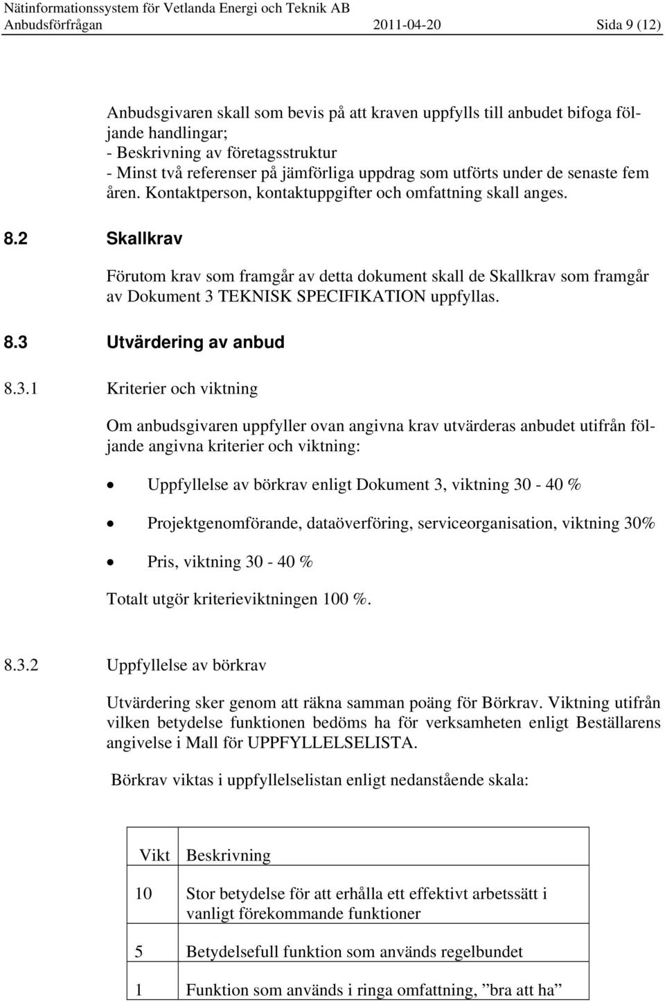 under de senaste fem åren. Kontaktperson, kontaktuppgifter och omfattning skall anges.