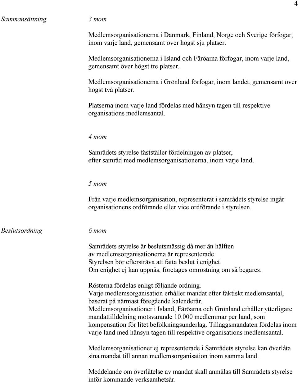 Platserna inom varje land fördelas med hänsyn tagen till respektive organisations medlemsantal.