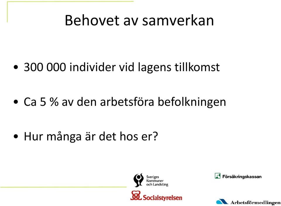 Ca 5 % av den arbetsföra